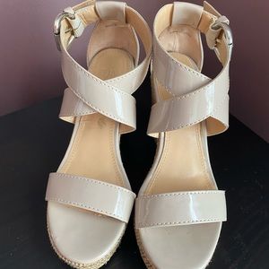 NY&Co. Nude Wedges. Size 6